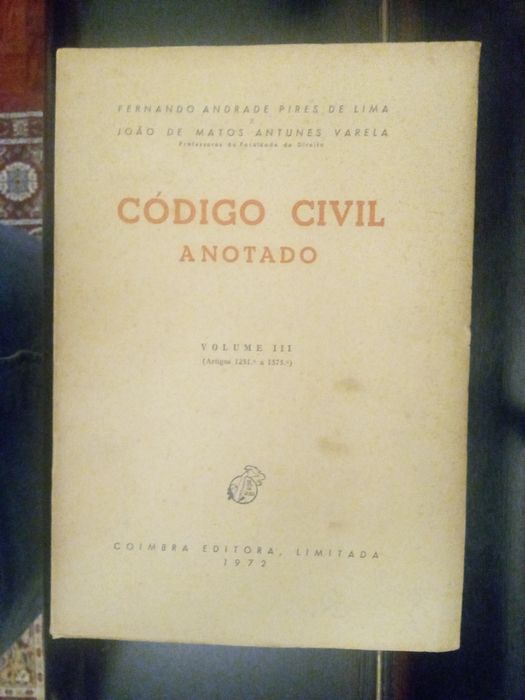 Código Civil Anotado vol.lll de Fernando Pires de Lima e João De Matos
