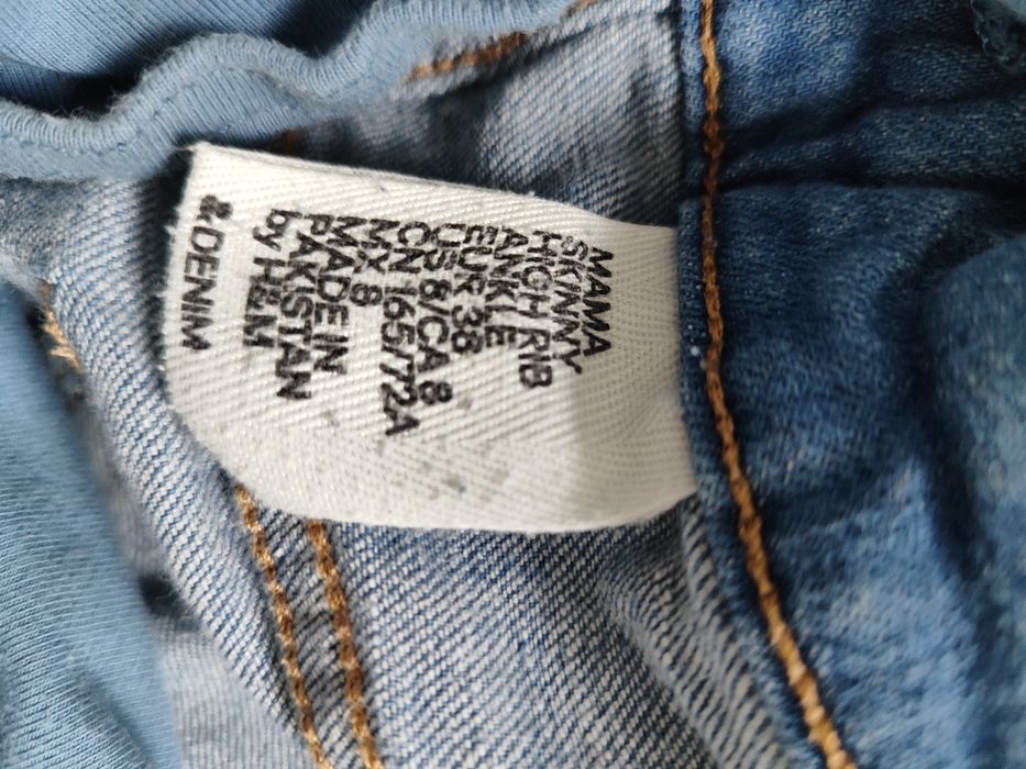 Spodnie jeansy dżinsy ciążowe przetarcia r. 38 H&M