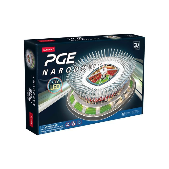 Puzzle 144 3D Pge Narodowy Led 306-L541H Cubic Fun Nowa Nieużywana