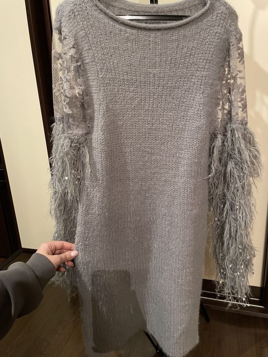 Тепла зимова в’язана сукня