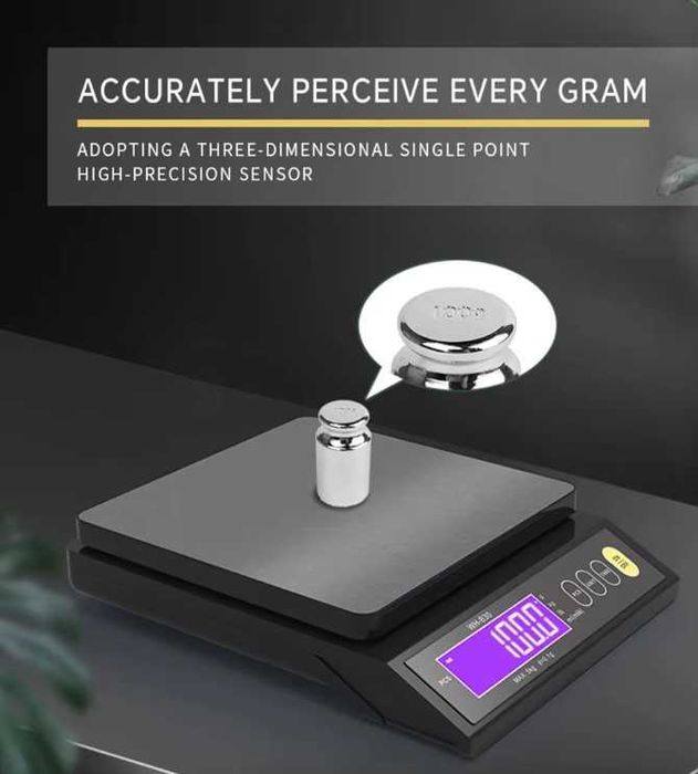 Balança Digital Precisão 1g - 10Kg Recarregável
