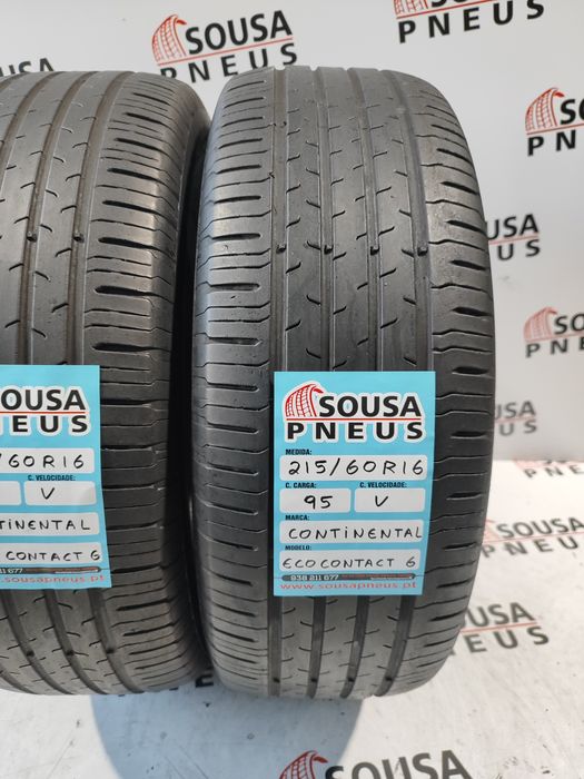 2 pneus semi novos 215-60R16 Continental - Oferta da entrega em casa