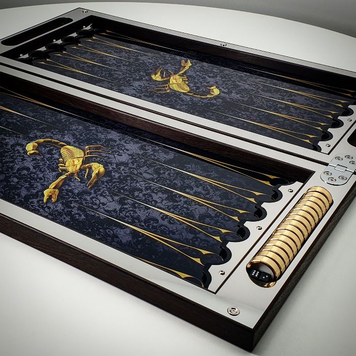 Нарди хай-тек з дерева, металу та скла. Дизайн на замовлення. Нарды