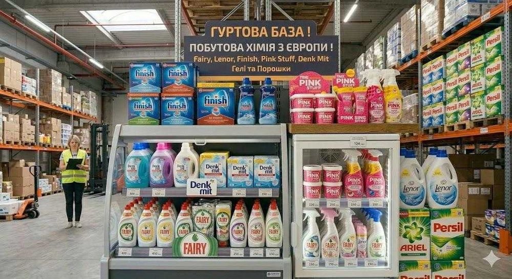 Гурт ! Побутова хімія з Європи ! Fairy, Lenor, Finish, Pink, Denk Mit гель для прання, пральний порошок засоби