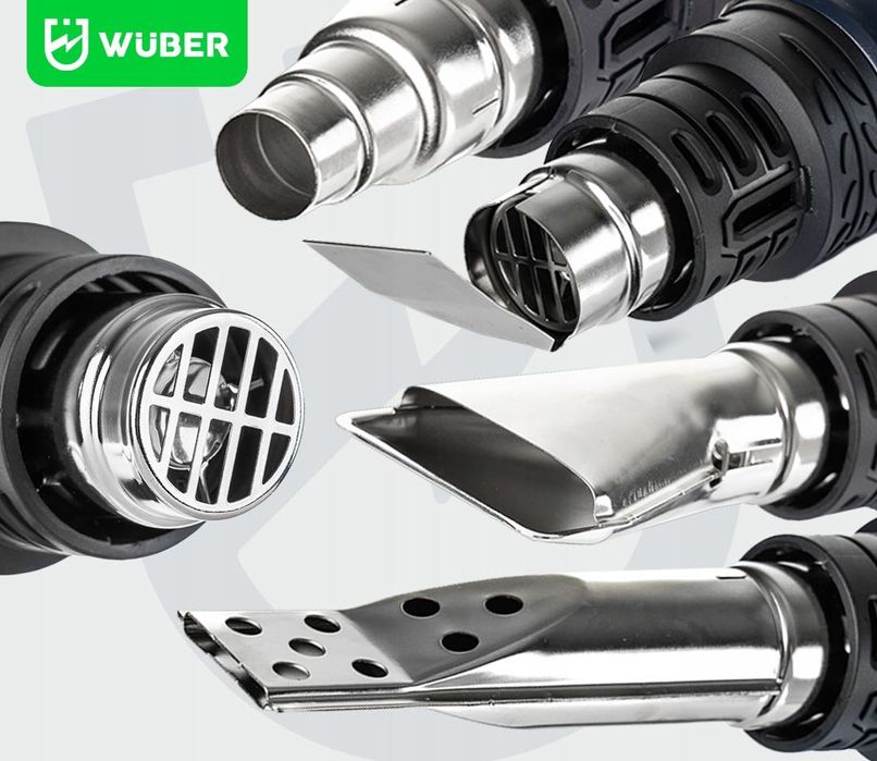 Opalarka Elektryczna 2 Biegi Regulacja Lcd Mocna 2000w+5 Dysz+Szpachla