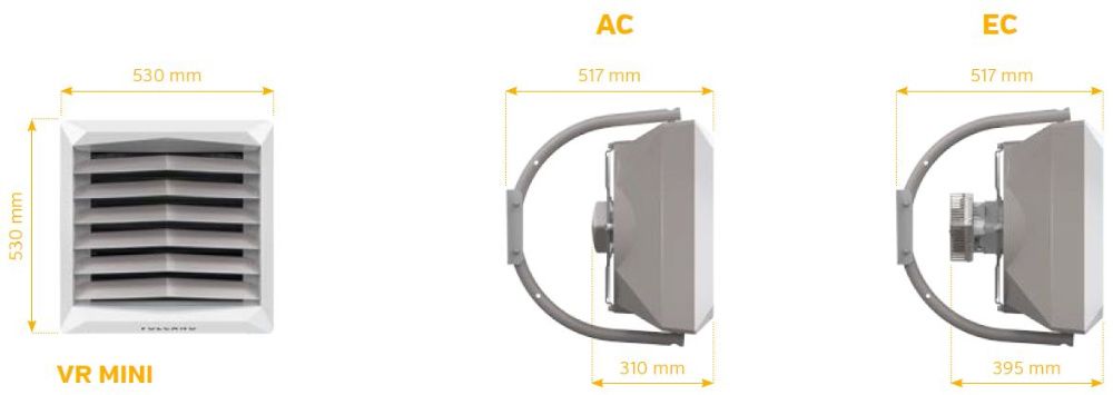 Nagrzewnica wodna VTS Volcano VR MINI 3-20 kW AC + Sterownik c. brutto