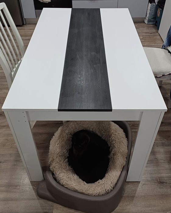 Mesa cozinha branca 135x81x75 jantar 6 pessoas