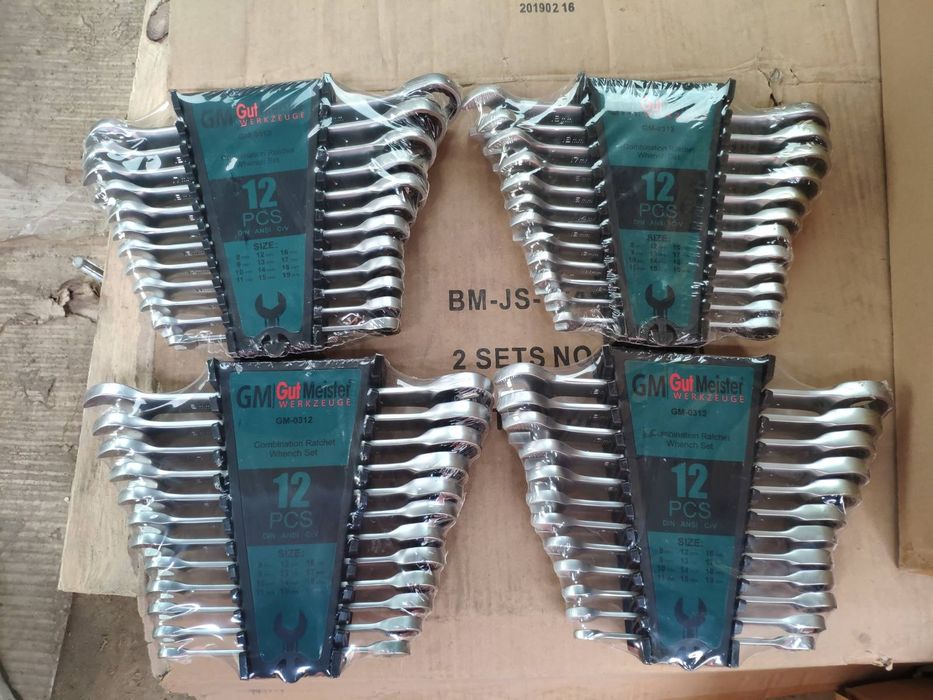 Рожково накидные ключи с трещоткой набор ключей рожковых Gut Meister