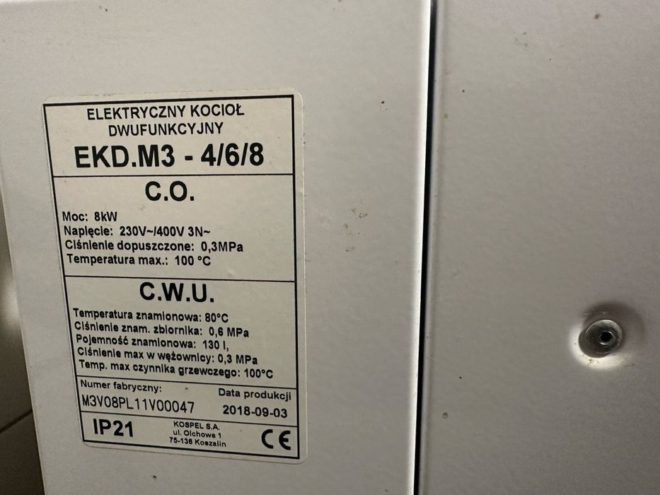 Sprzedam kocioł elektryczny dwufunkcyjny