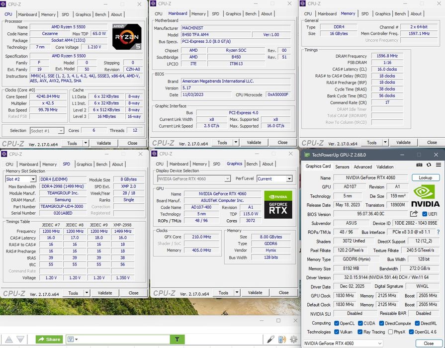 Ігровий комп'ютер Ryzen 5 5500, 16gb, RTX4060 8gb