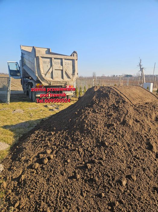 Ziemia przesiewana pod trawnik transport od 1 tony do 27 ton