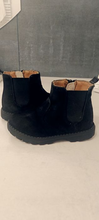 Czarne zamszowe botk /i trzewiki dla dziewczynki
