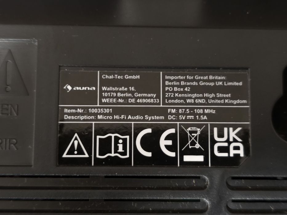 Стереосистема Auna Microstar (10035301) FM/CD/BT/USB на з/ч