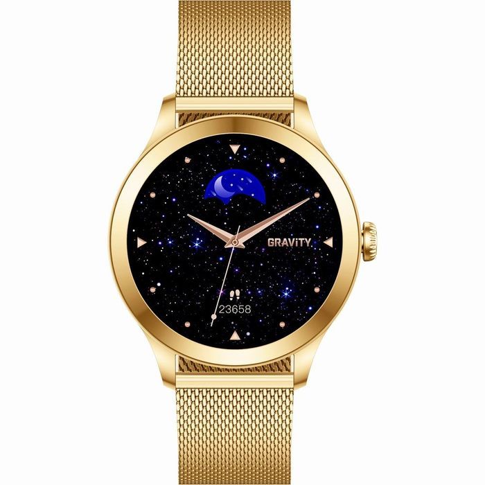 Smartwatch Gravity Biało Złoty 2 Paski GT25-2 PRO Prezent