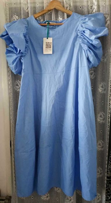 włoska sukienka aniołek baby blue bawełna M