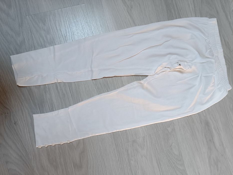 Getry bawełniane damskie rybaczki legginsy za kolano 3/4 kolarki białe letnie xs-s