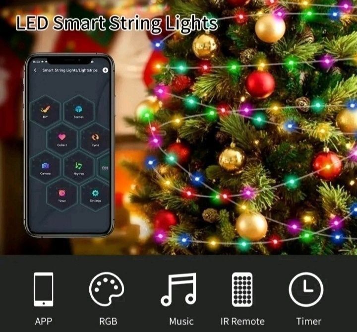 USB Smart Bluetooth розумна гірлянда 10 метрів.