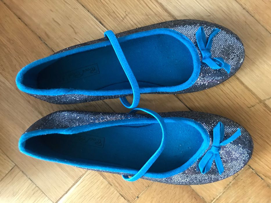 Balerinki srebrno-niebieskie 37 nowe