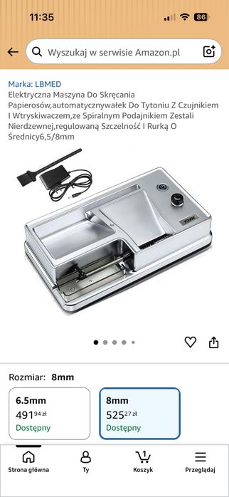 Automatyczna zwijarka do papierosow