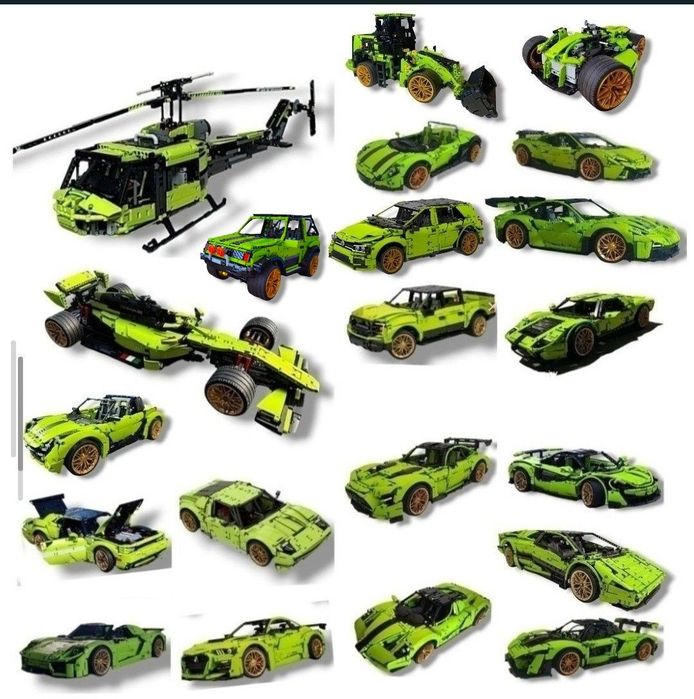 MOC Альтернативні інструкції LEGO Technic Ferrari Daytona SP3 , Mclaren P1, Ford GT, Porsche 911 RSR Lambrghini Sian, Bugatti Chiron, Ferrari 488