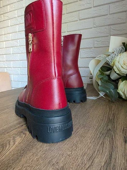 Nowe Botki Damskie 38 Skórzane Love Moschino Buty Damskie 38