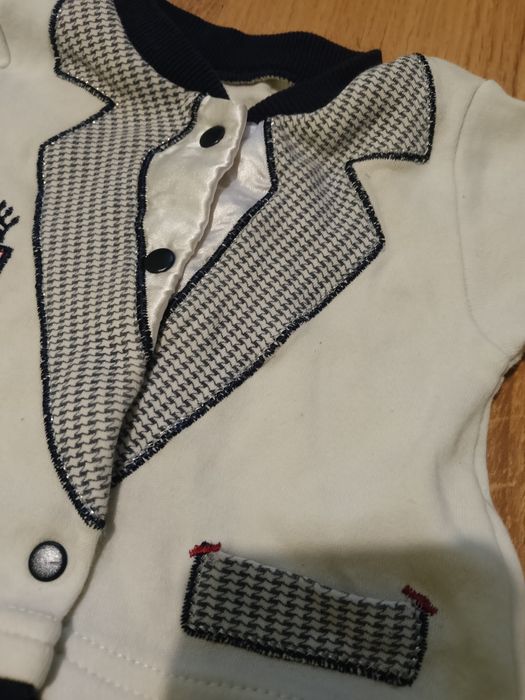 Elegancki Pajacyk 56cm niemowlęcy do chrztu