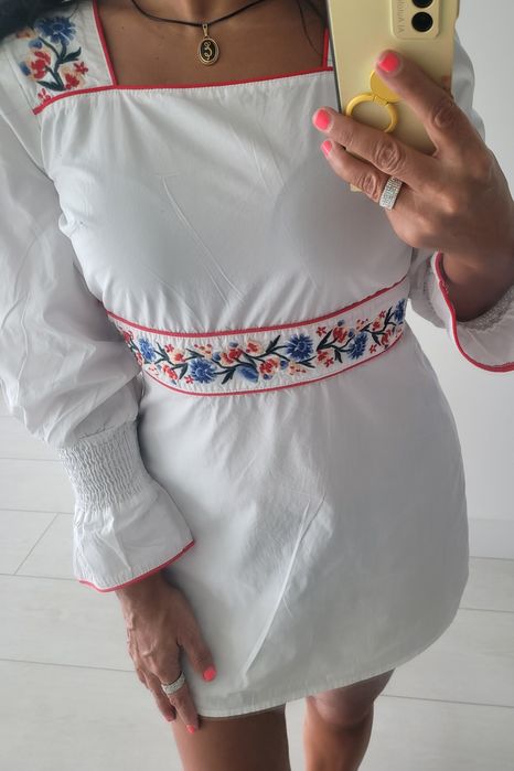 Sukienka folk haft piękna kobieca tanio