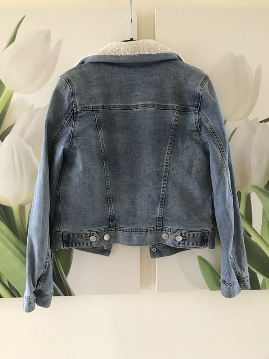 H&M Divided kurtka katana dżinsowa z kożuszkiem S