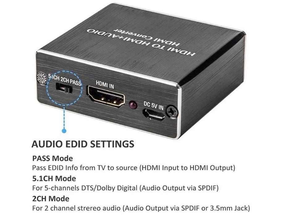 rator de Áudio Hdmi 4Kx2K Hdmi1212-Y12 Preto