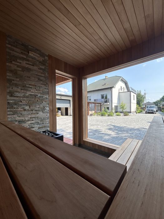 Powystawowa Sauna, Drewno egzotyczne, Piec 12kw, audio, led