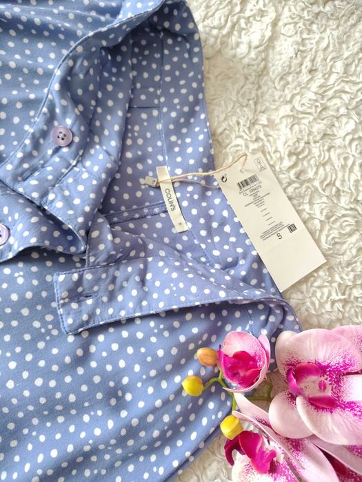 Спідниця міді пряма Colin's Blue на гудзиках біла 36-38