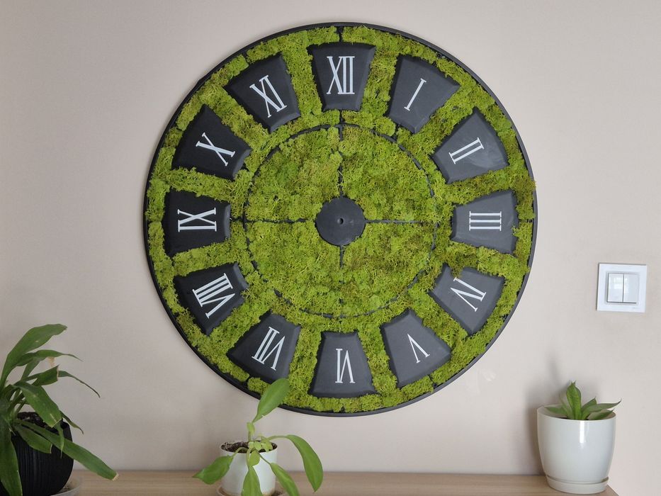 Tarcza zegara z mchem chrobotkiem duża 70cm
