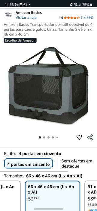 Transportadora Dobrável para Gatos ou Cães Pequenos/Médios – Como Nova