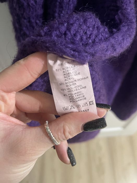 Sweter kardigan fiolet fioletowy moher wełna nowy z metką CXL