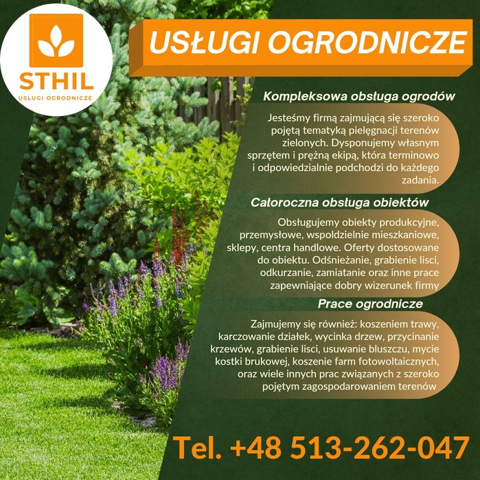 Uslugi ogrodnicze porządkowe koszenie sprzątanie pielęgnacja