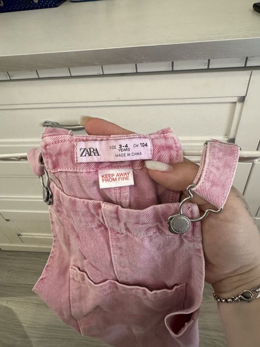 Джинсовий рожевий комбінезон Zara 104