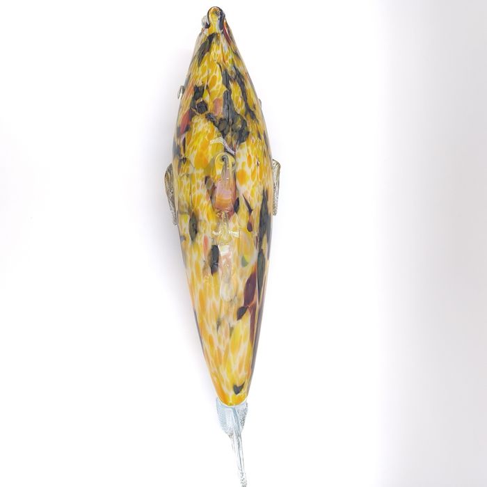 Szklana Kolorowa Ryba 44 cmPRL Figurka