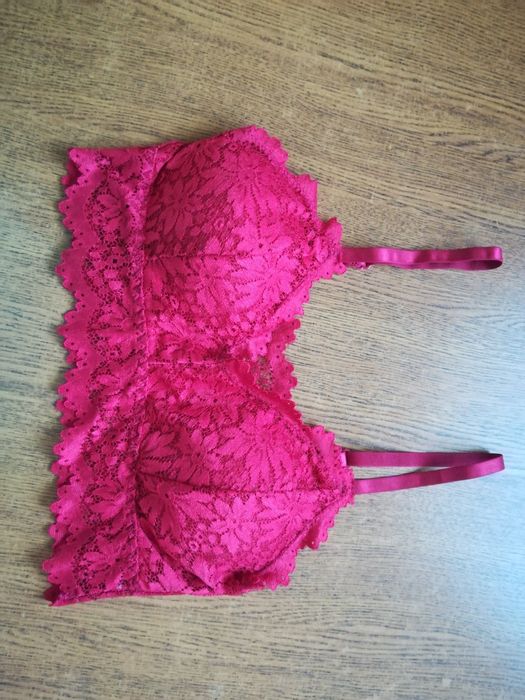 Stanik koronkowy A bordowy NOWY