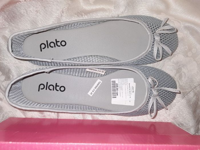 НОВІ 40 Туфлі босоніжки балетки сірі сітка сіточка мешти