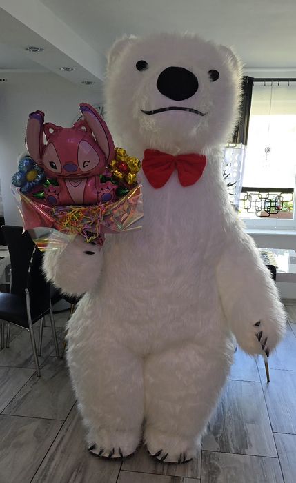 Wynajem żywej maskotki biały miś Stitch Angel Kuromi Panda sticz