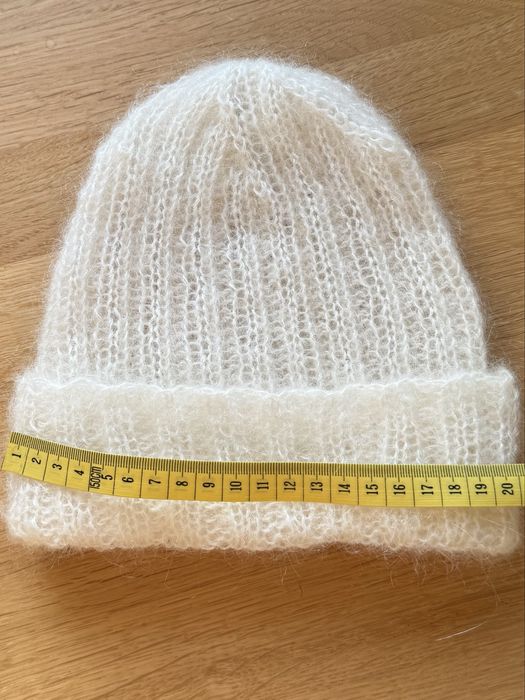 Czapka moher+jedwab handmade