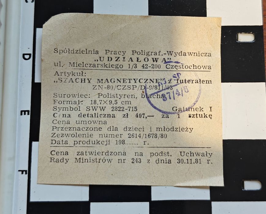Szachy magnetyczne PRL