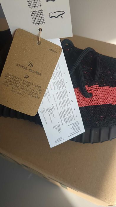 Oryginalne buty Yeezy 350v2 - Core Black Red Bred - rozmiar 38 2/3eu