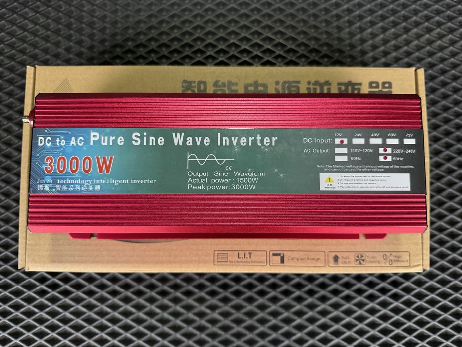 Інвертор 3000W Перетворювач напруги Чиста синусоїда 12V-220V Инвертор