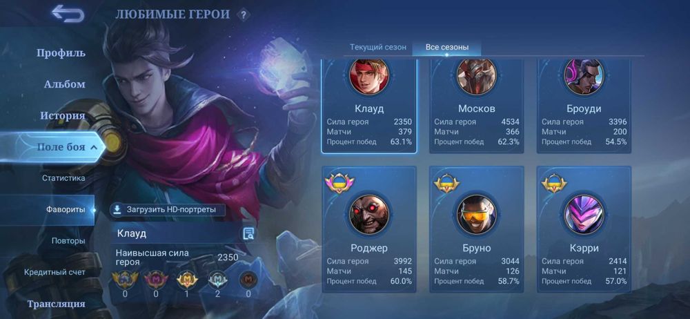 Аккаунт Mobile legends