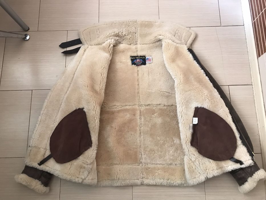 Куртка дубленка кожаная пилот-бомбер AVIREX. США.