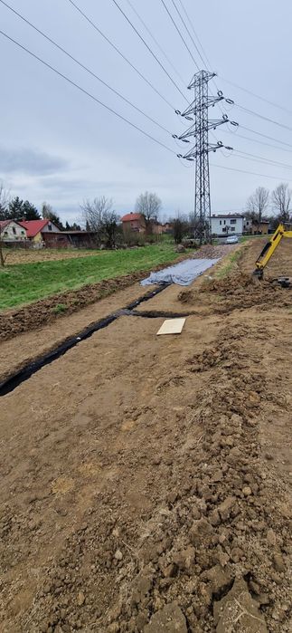 Usługi koparko-ładowarką minikoparka roboty ziemne transport