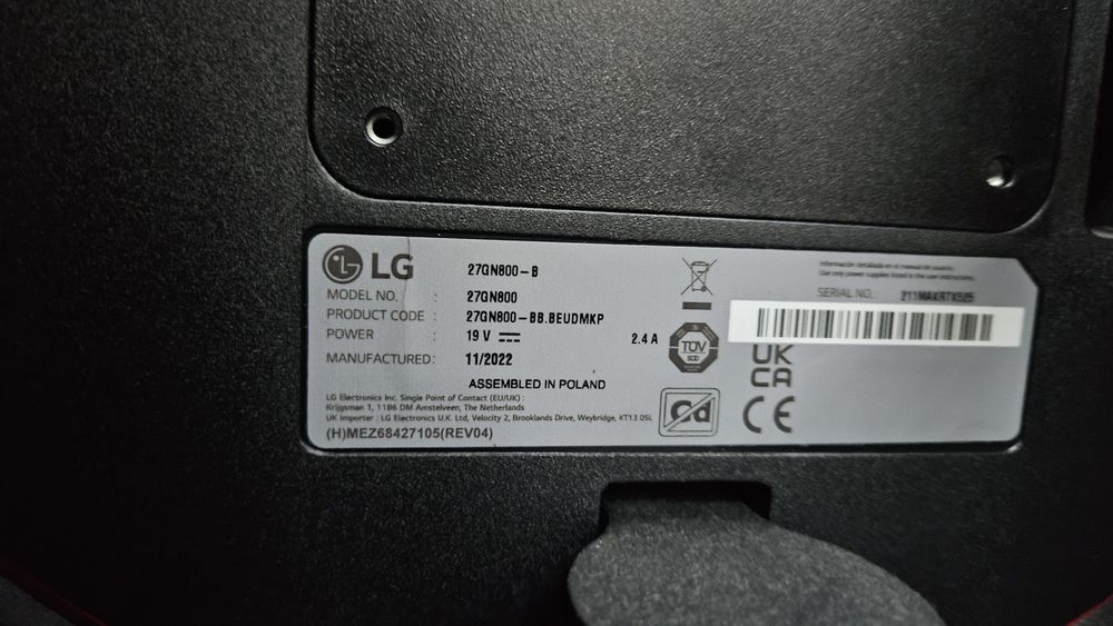 Monitor LG UltraGear 27GN800-B | 27" 1440p IPS 144Hz 1ms | Zestaw / Box