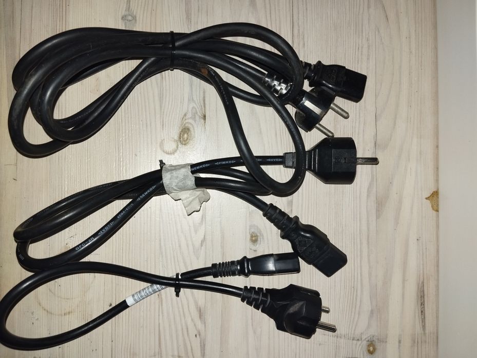 PRZEWODY ZASILAJĄCE GRUBE dobrej jakości 45 cm, 100 cm, 210 cm zestaw