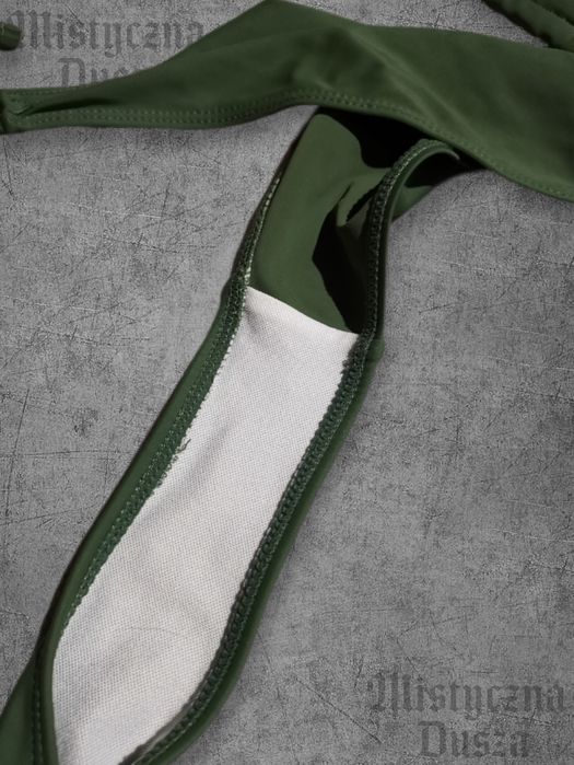 Strój kostium kąpielowy bikini dwuczęściowy khaki wiązany ściągający biust